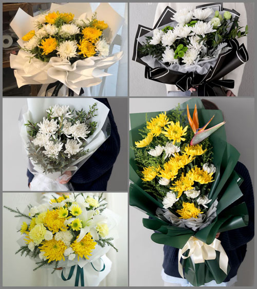 山东莱芜莱城区苗山镇上方山村白事花束代送